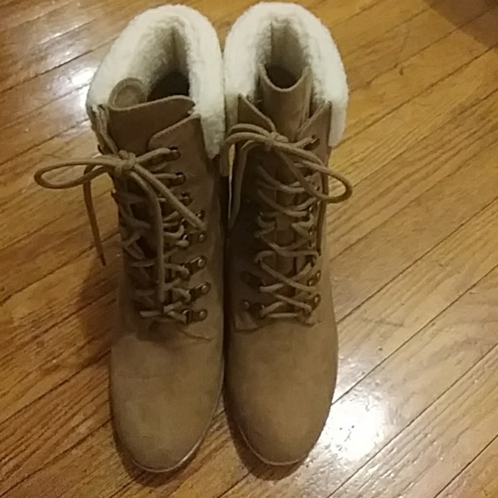 Brash brand calf boots size 12 tie up small platf
